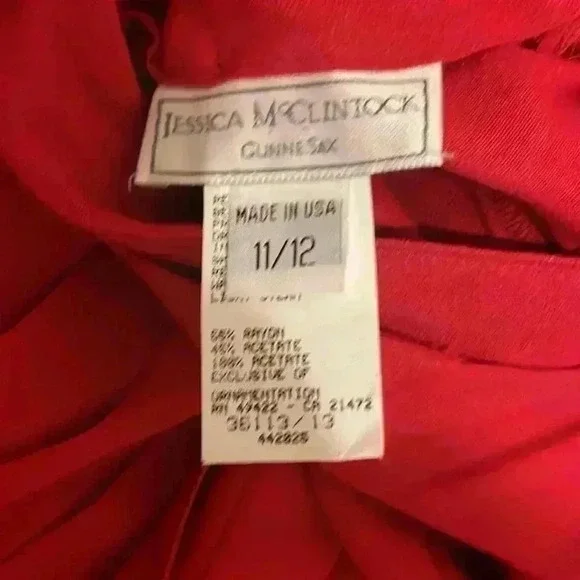 Gunne Sax Jessica McClintock Floor Length Red Dress Sz11/12 - Picture 7 of 9